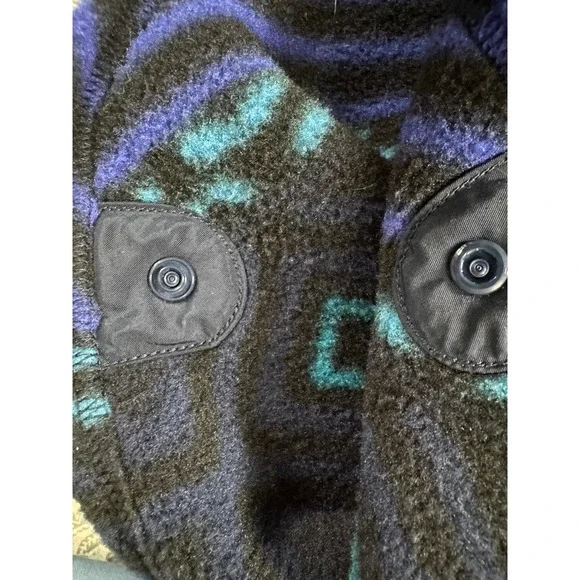 Patagonia Women's Synchilla Fleece Poncho Cape Aztec Full Zip Hooded Size M/L - Picture 9 of 9